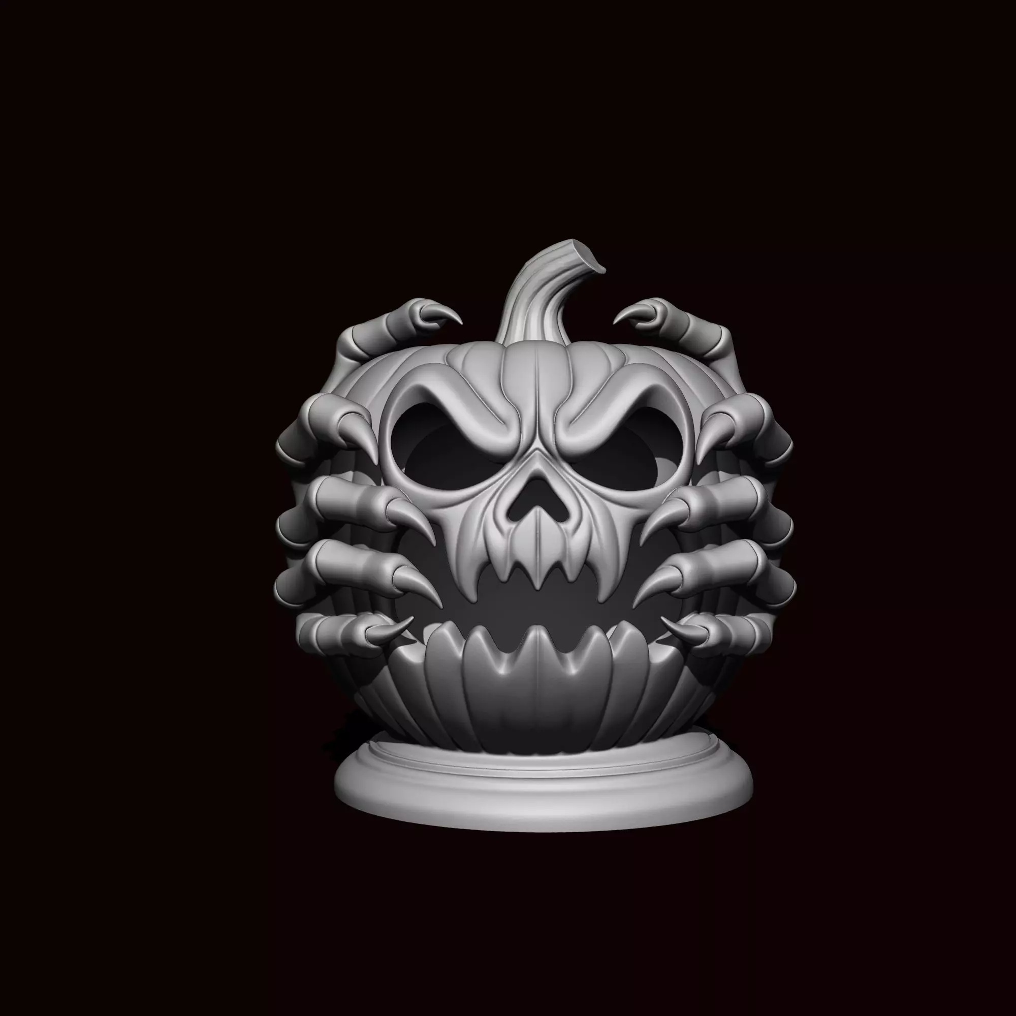 Witch Skull Pumpkin Lamp 3D print model_1