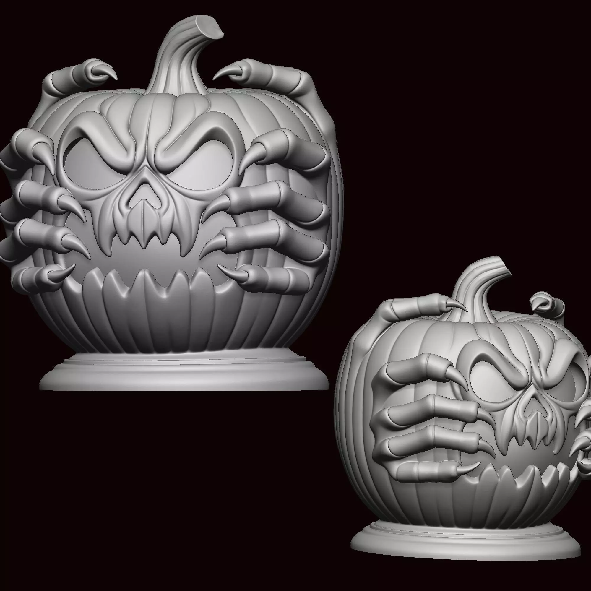 Witch Skull Pumpkin Lamp 3D print model_2