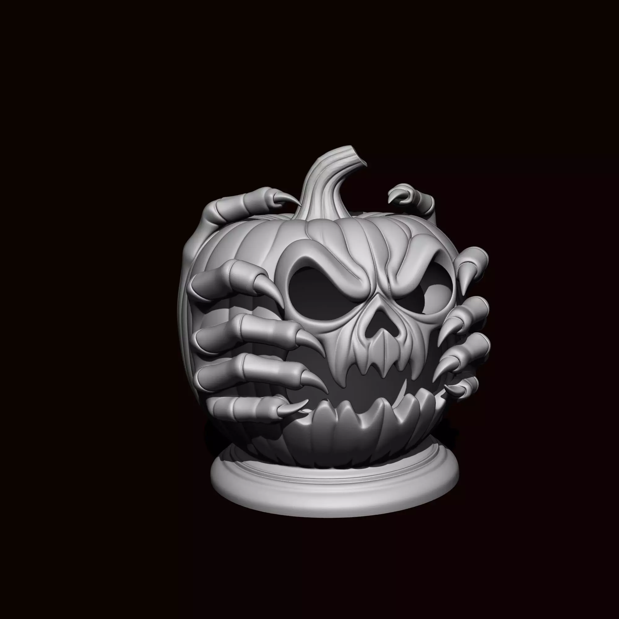 Witch Skull Pumpkin Lamp 3D print model_4