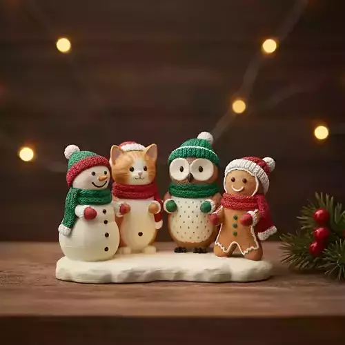 Christmas themed figuries 3D print model