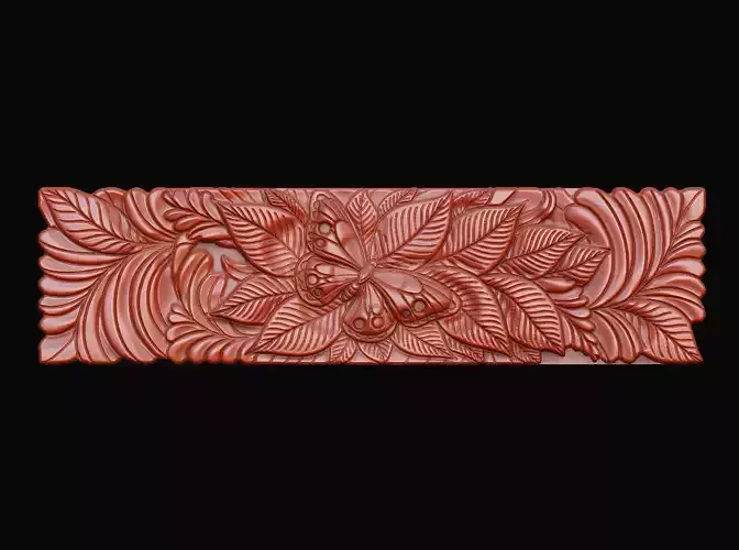 cnc artcam leaf draw  vine border moth architect panel baroque