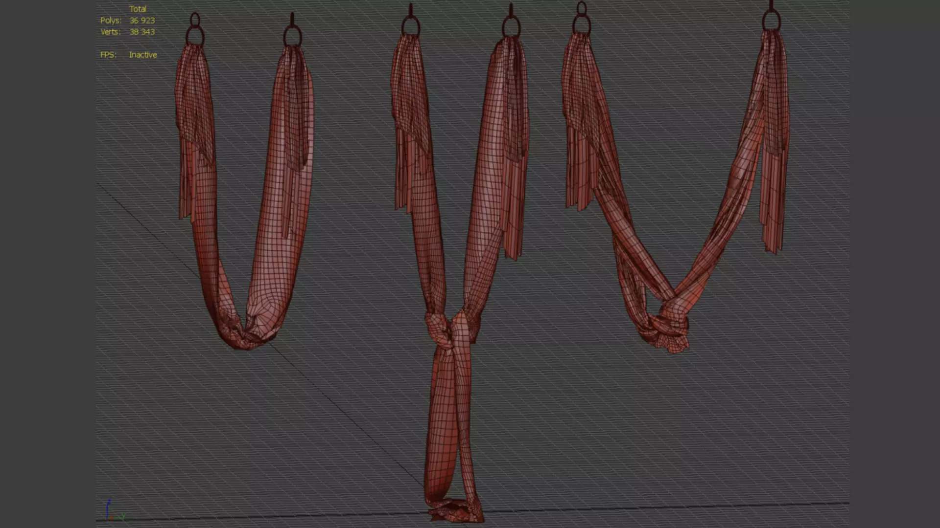 Pilates and yoga 3 airhammocks 3D model_6