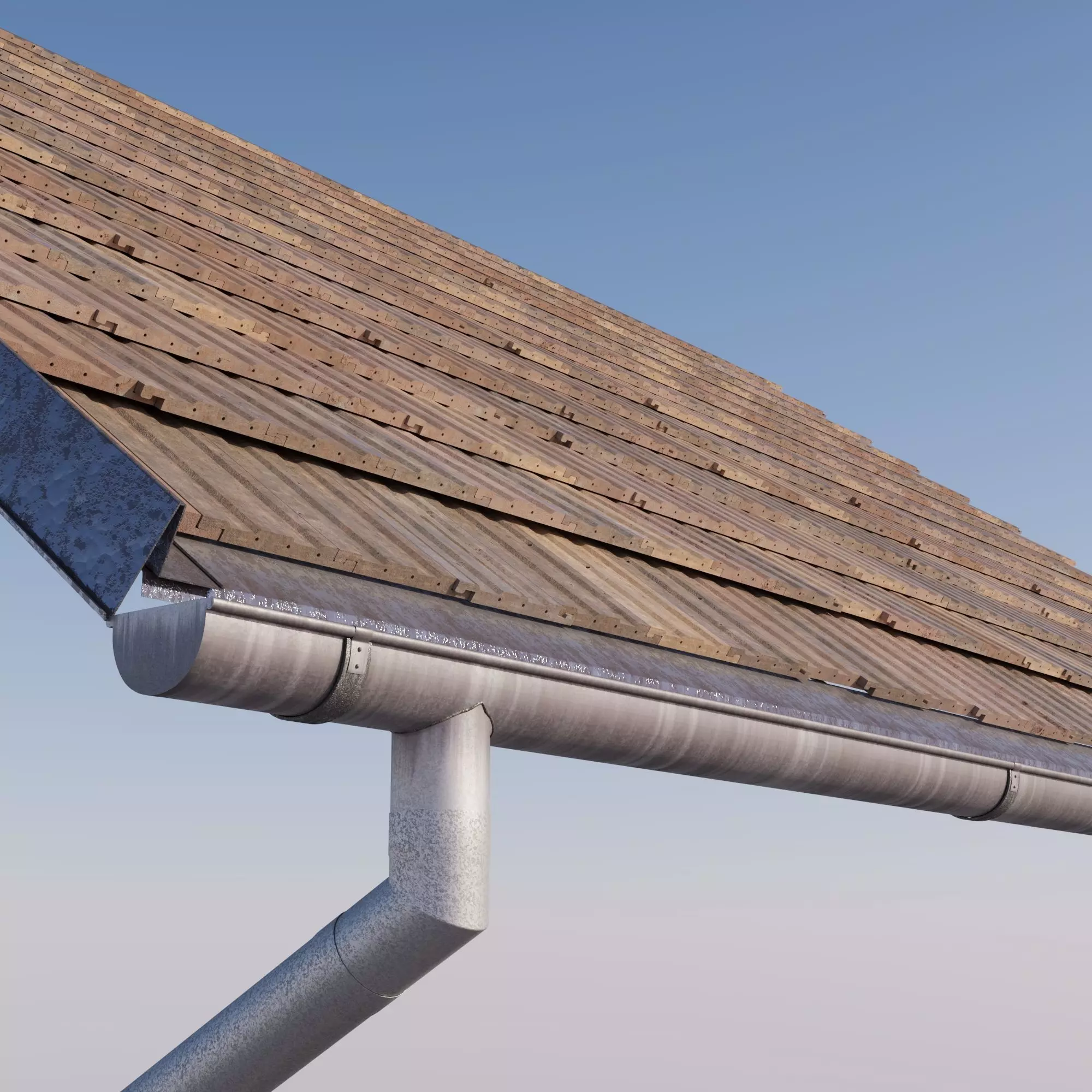Rustic Central European roof 3D model_3