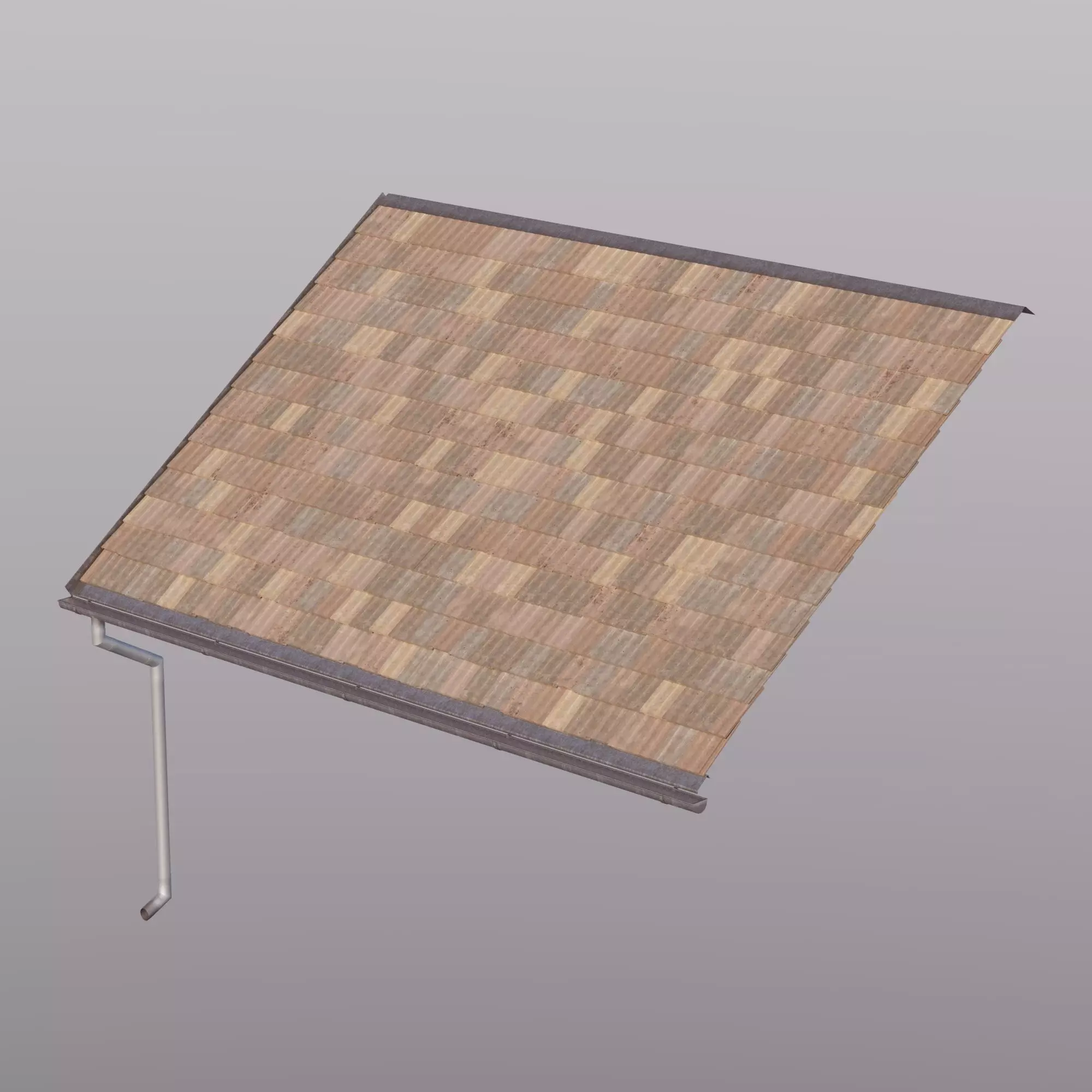 Rustic Central European roof 3D model_0