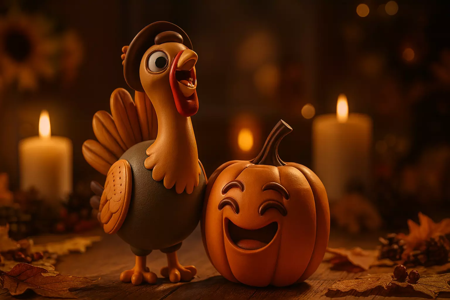 Turkey and Pumpkin Duo 3D print model_0