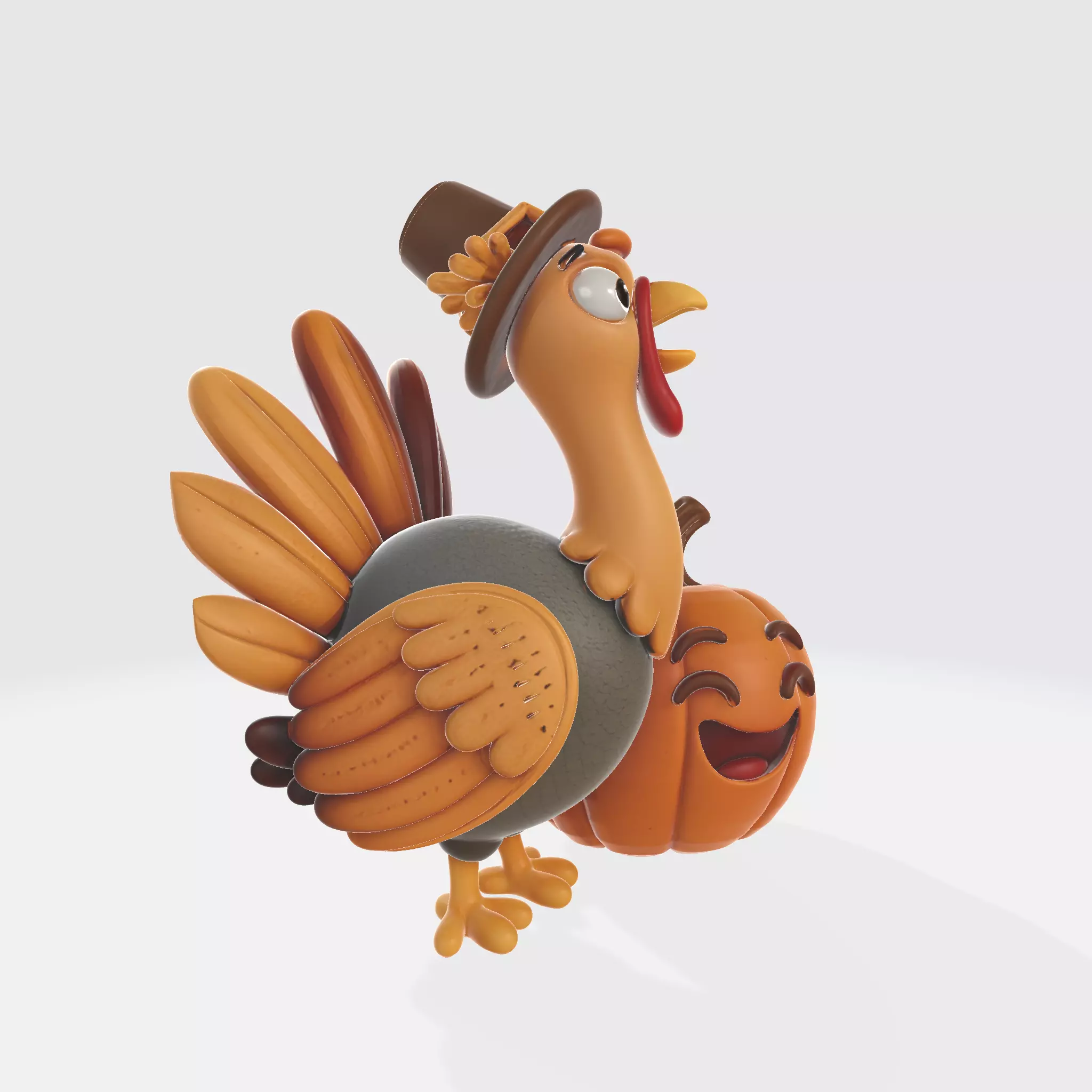 Turkey and Pumpkin Duo 3D print model_4