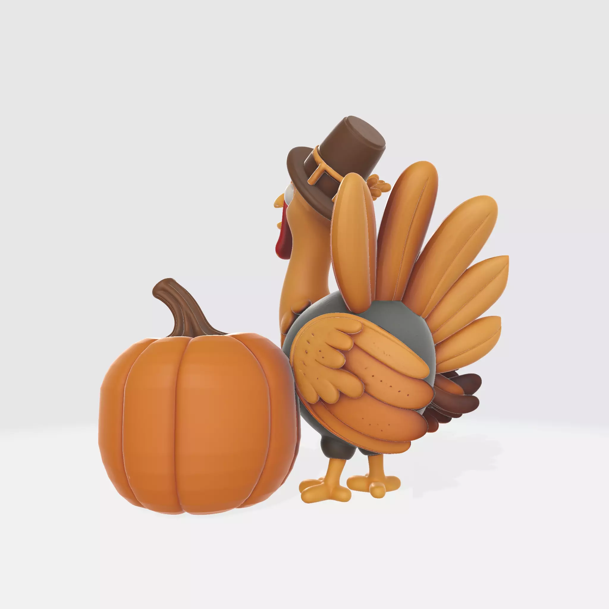 Turkey and Pumpkin Duo 3D print model_3
