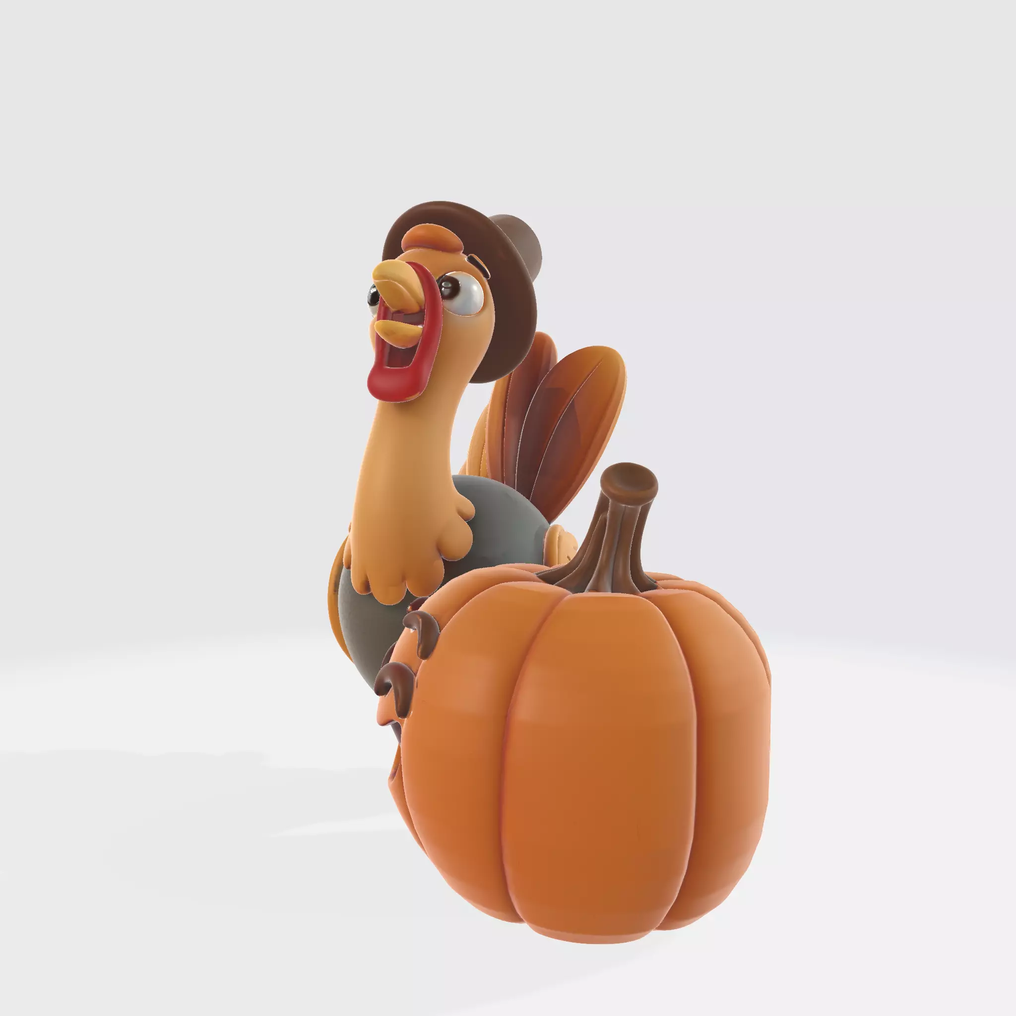 Turkey and Pumpkin Duo 3D print model_2