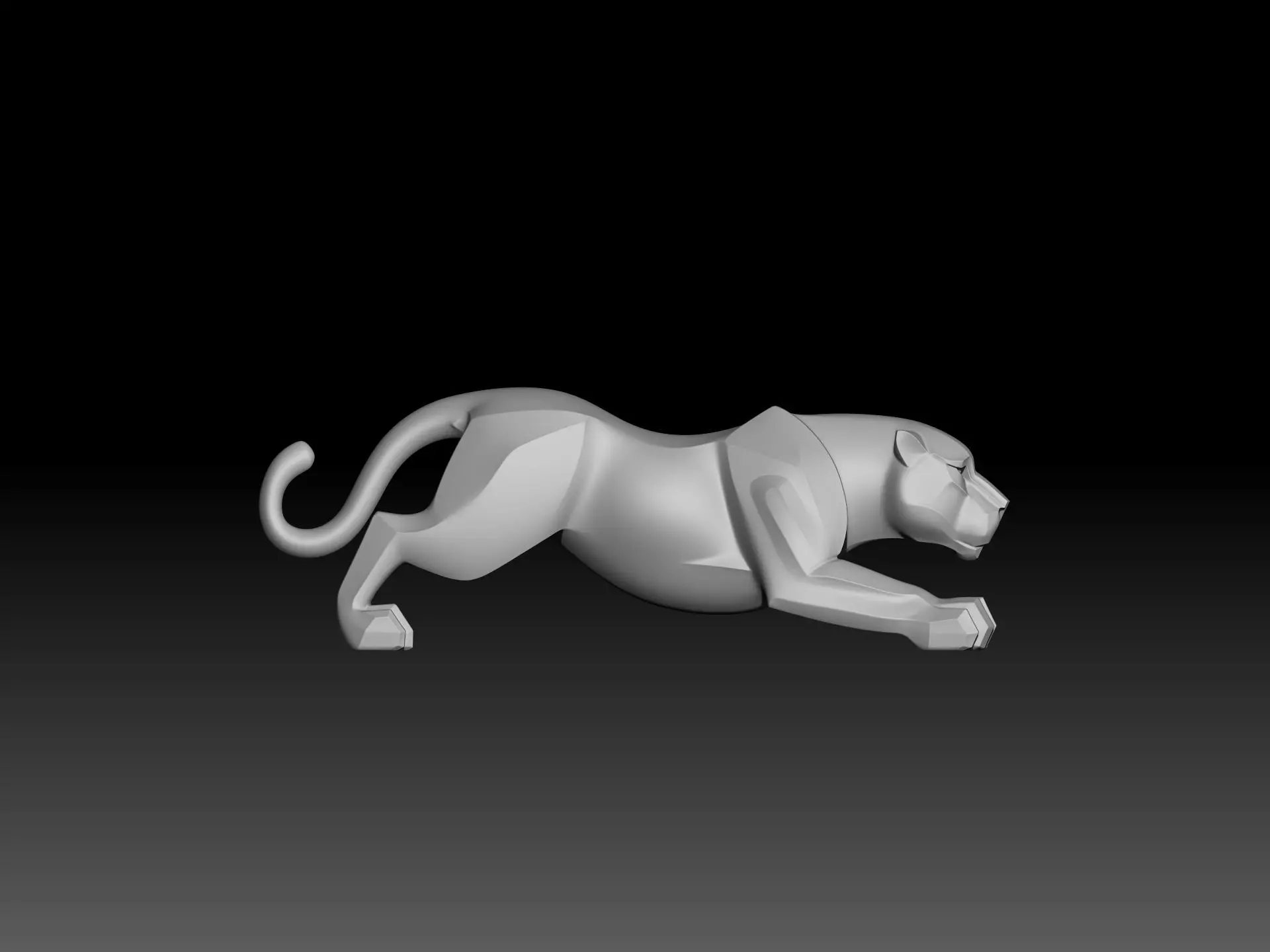Jaguar Stylized Sculpture 3D print model_5