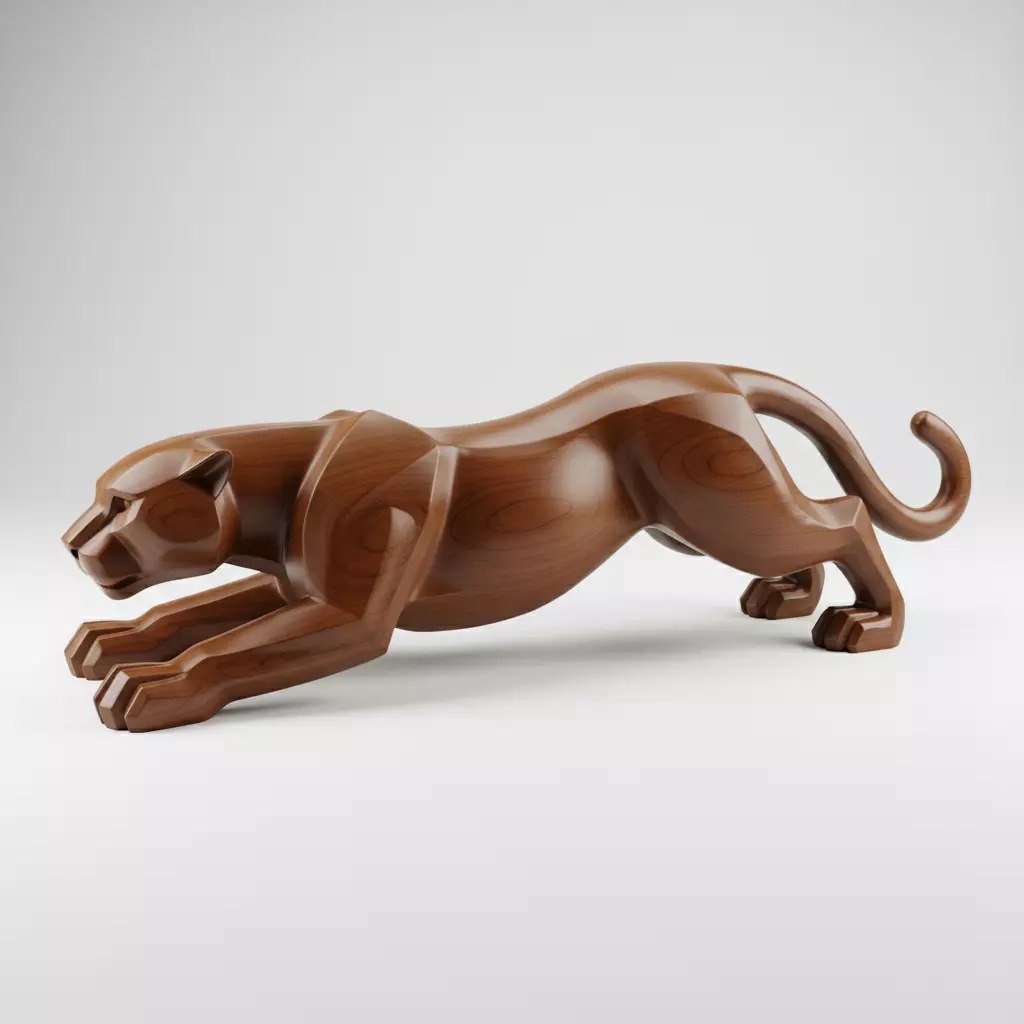 Jaguar Stylized Sculpture 3D print model_0