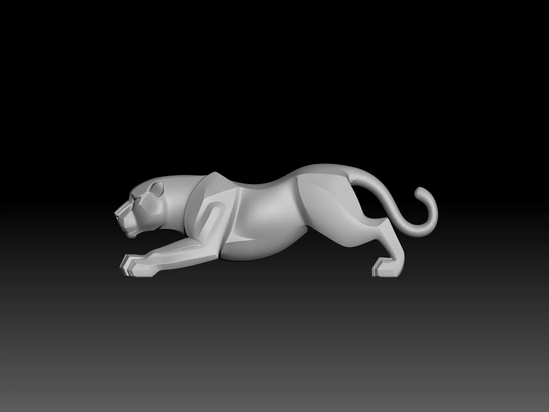 Jaguar Stylized Sculpture 3D print model_2