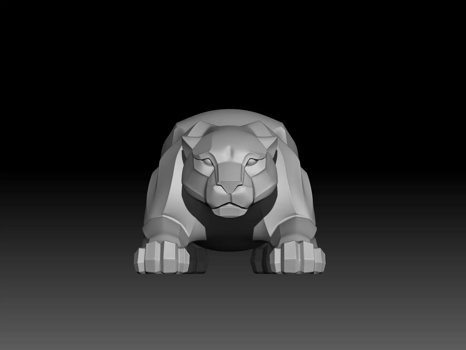 Jaguar Stylized Sculpture 3D print model_1