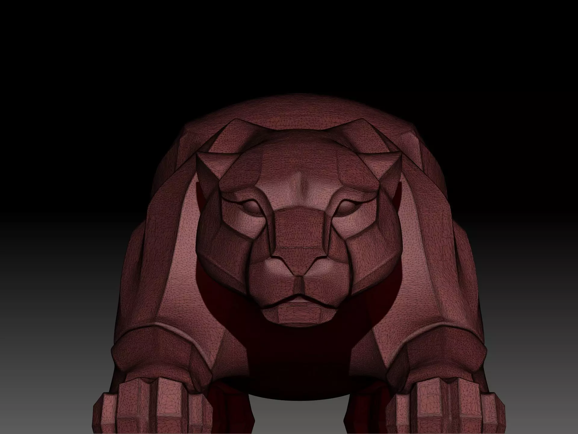 Jaguar Stylized Sculpture 3D print model_4