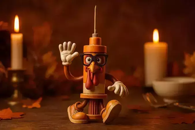 Funny Chicken Syringe Cartoon Character 3D Print