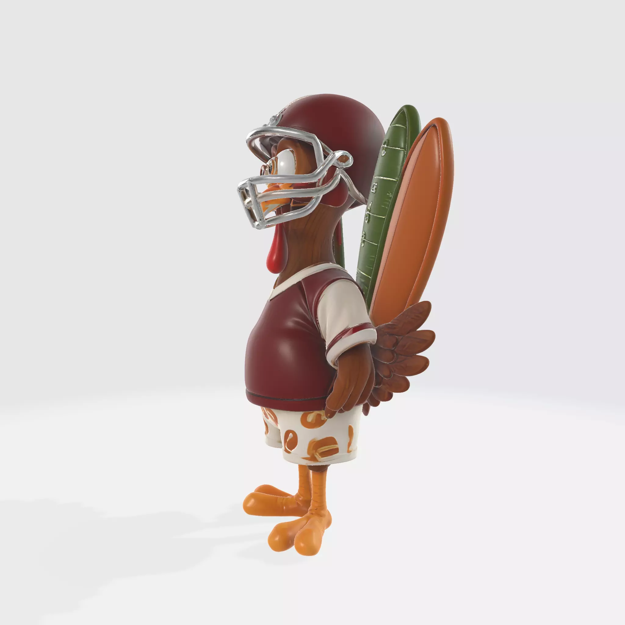 Football Turkey Figurine Thanksgiving Sports Fan Decor 3D print model_2
