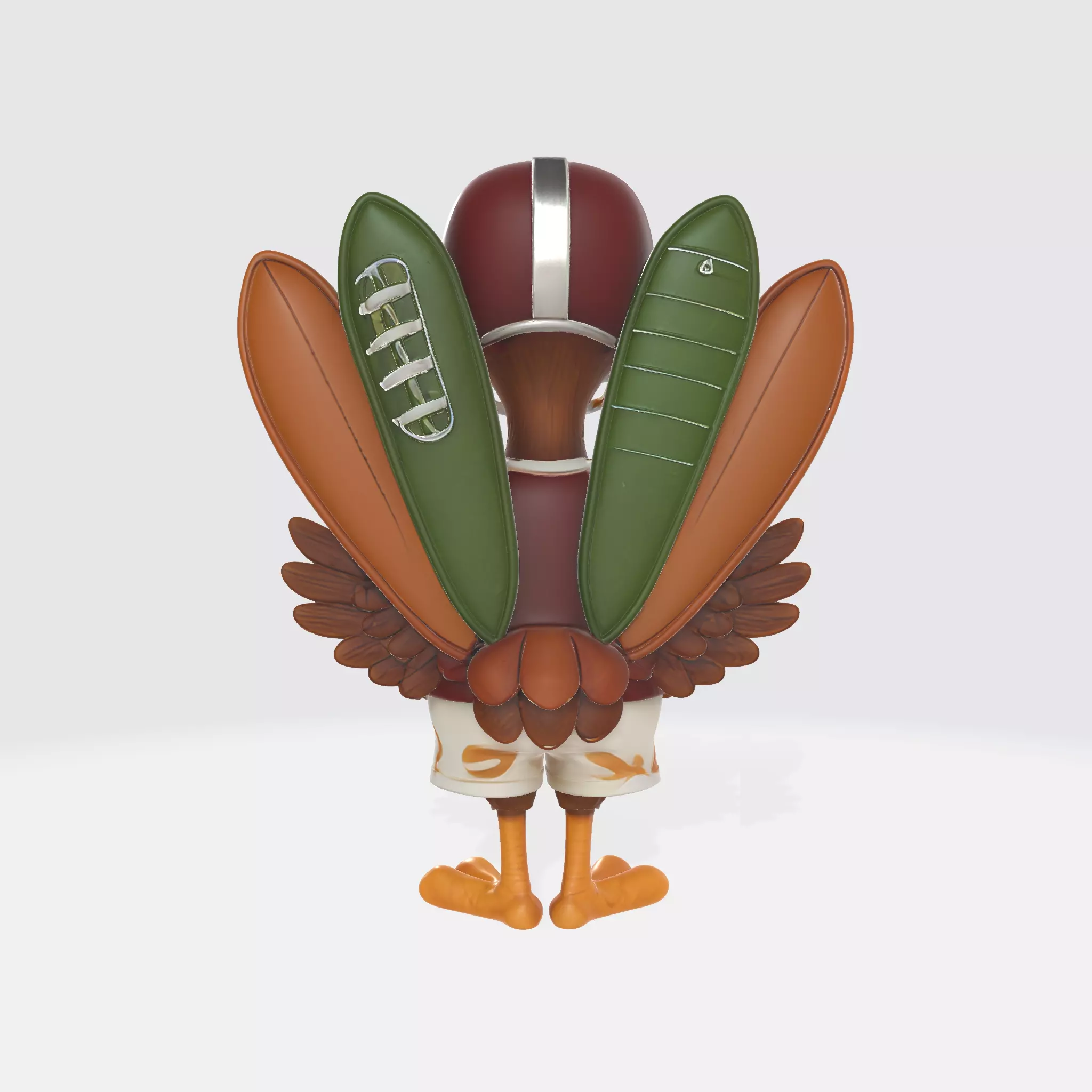 Football Turkey Figurine Thanksgiving Sports Fan Decor 3D print model_3