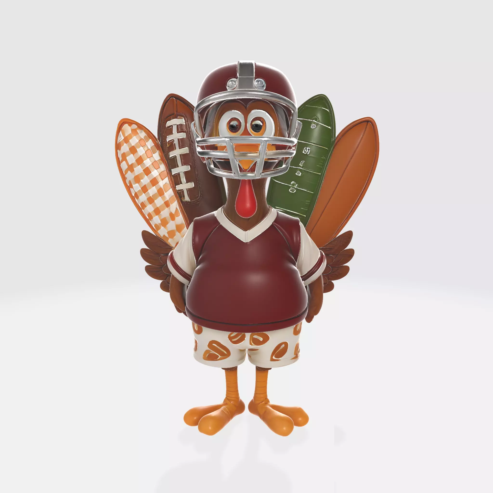 Football Turkey Figurine Thanksgiving Sports Fan Decor 3D print model_1