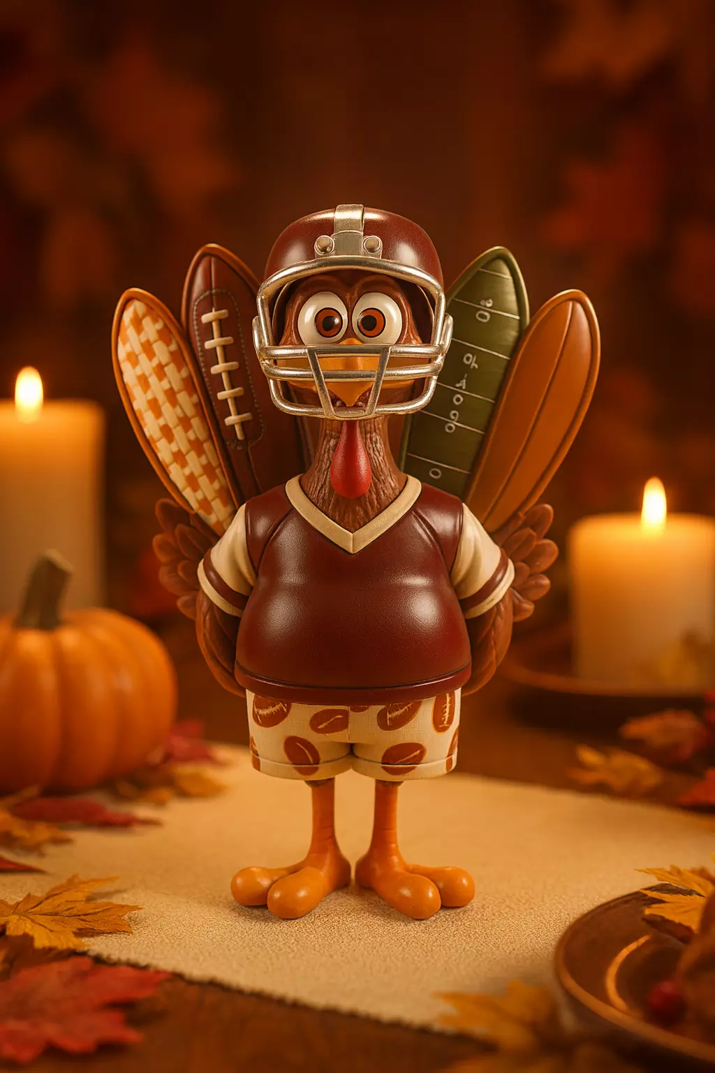 Football Turkey Figurine Thanksgiving Sports Fan Decor 3D print model_0