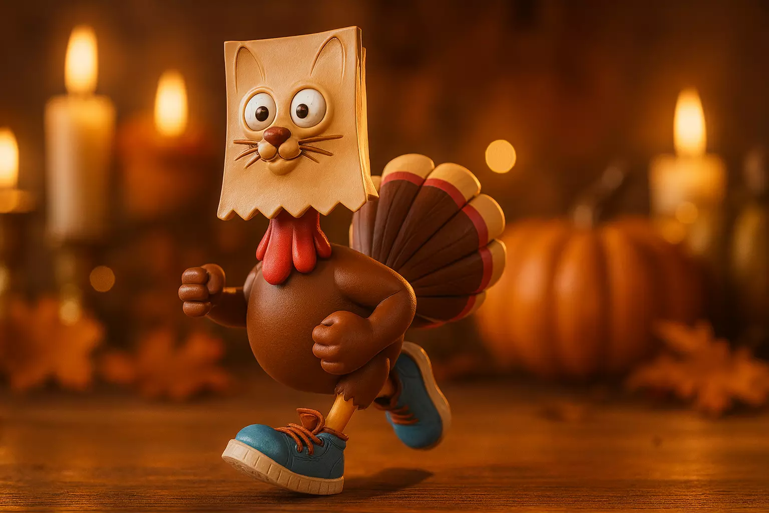Funny Turkey Cat Hybrid Cartoon Figurine 3D Printed 3D print model