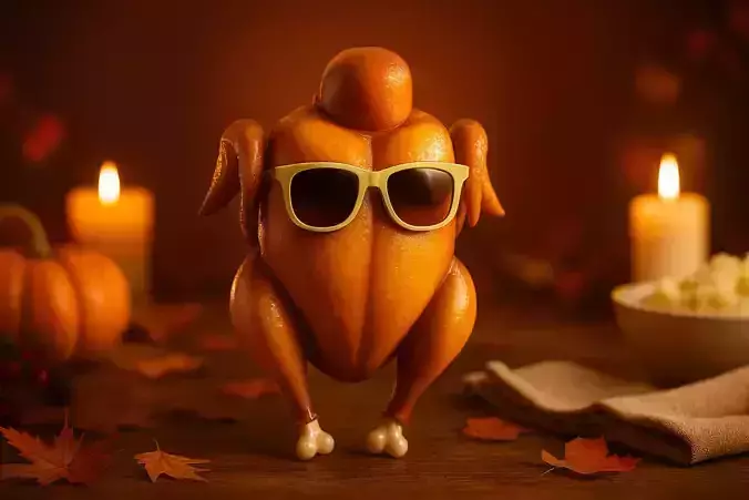 Funny Turkey with Sunglasses Cool 3D Printed  3D print model