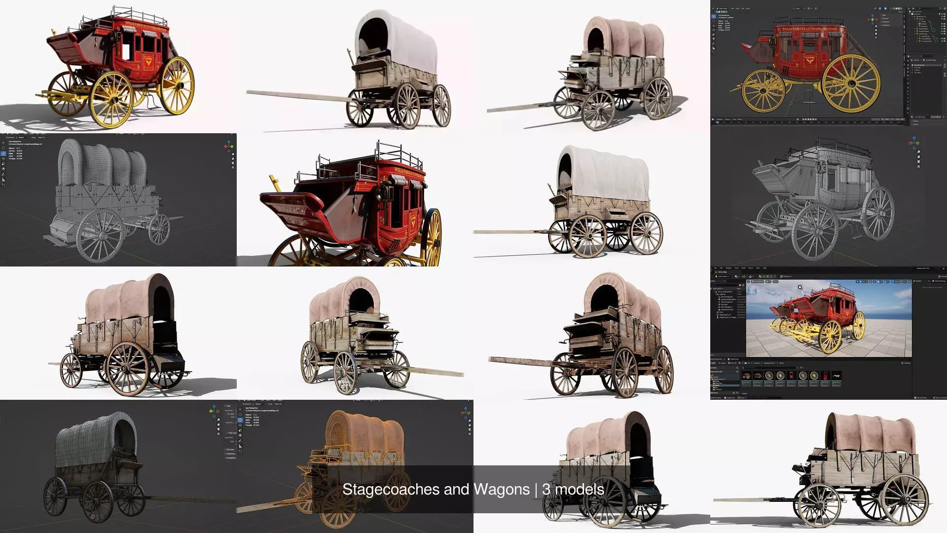 Stagecoaches and Wagons 3D Model Collection_0