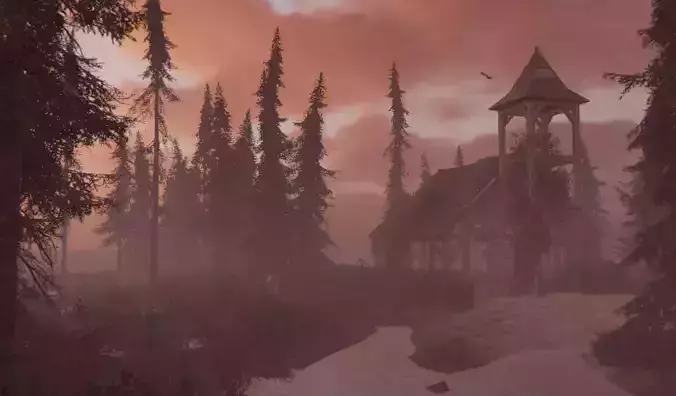 Timber Frame Chapel Modular Game Ready 2308 Tris