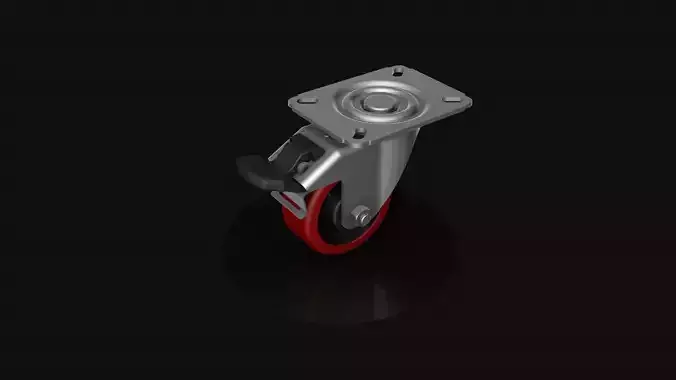 Industrial swivel wheel with brake