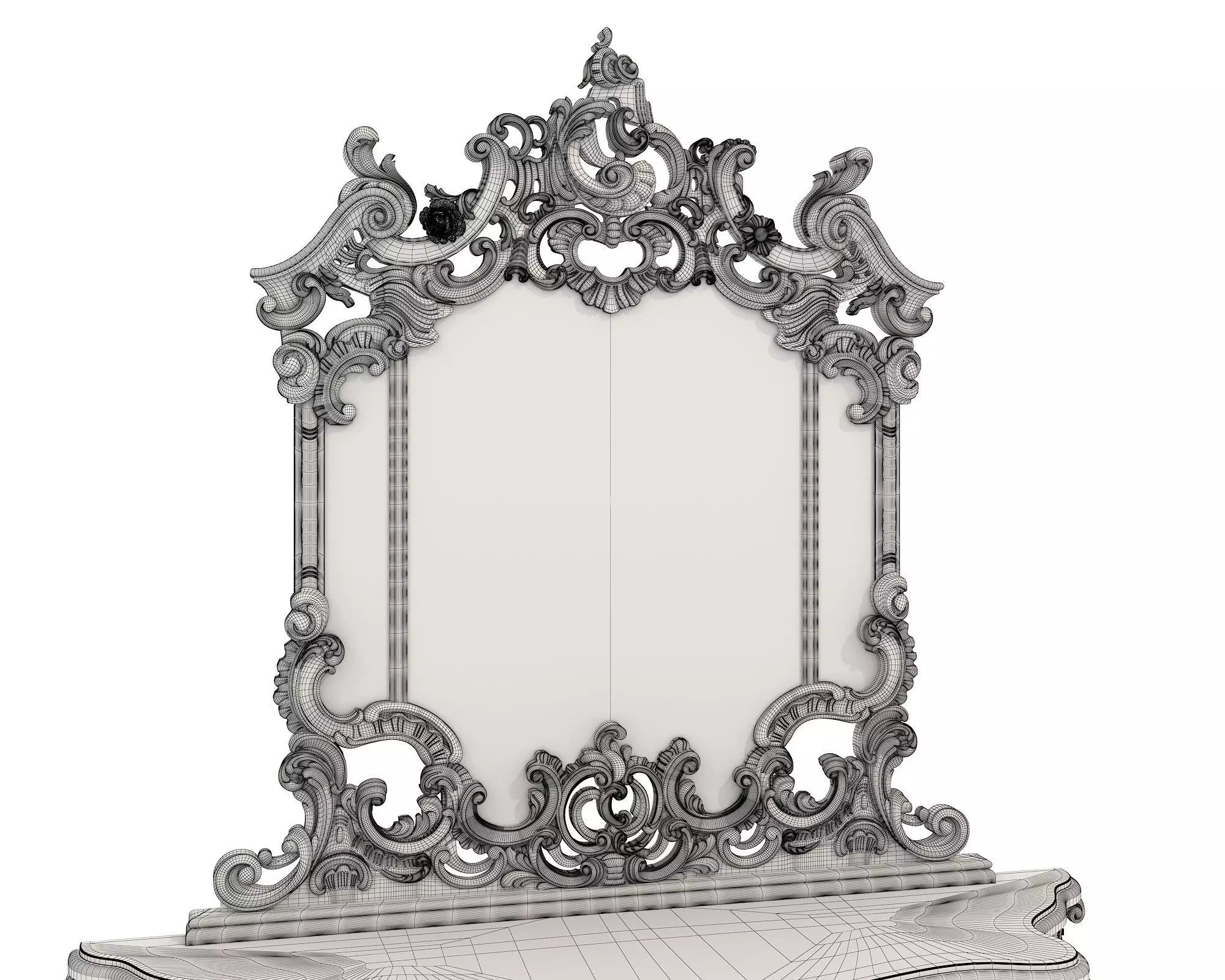 Classic European Style Console Table 3D model_10