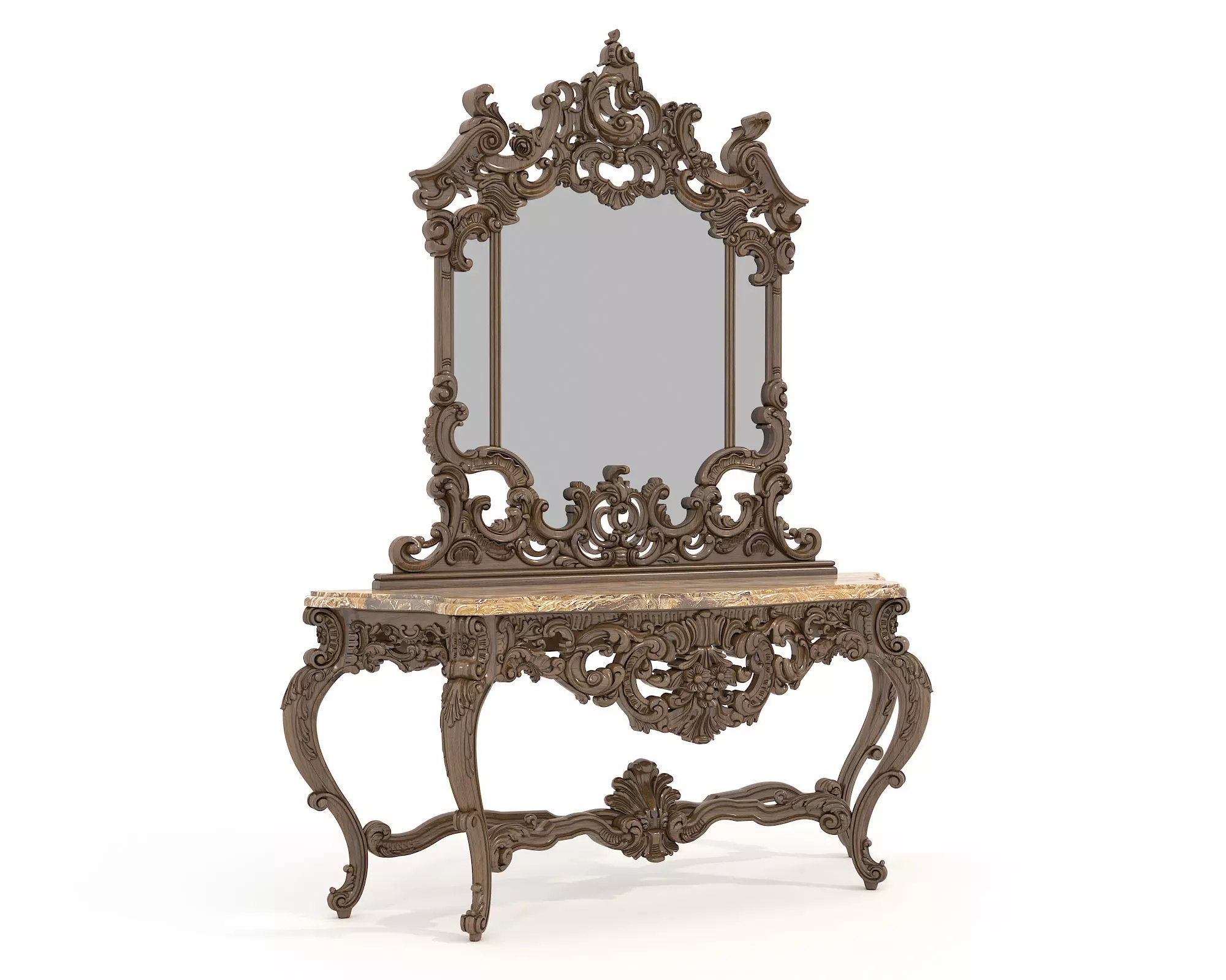 Classic European Style Console Table 3D model_0