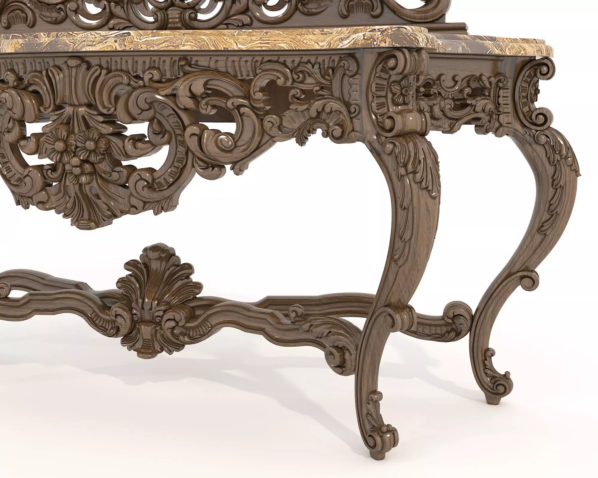 Classic European Style Console Table 3D model_5