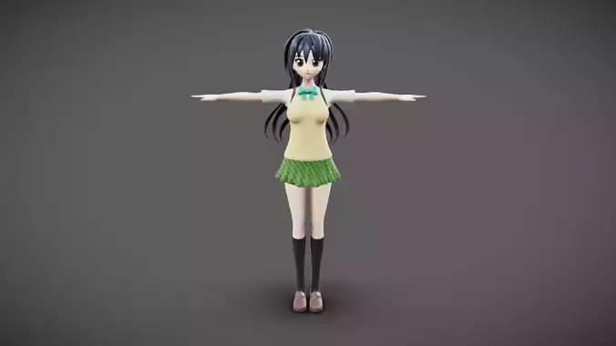 Anime Female 07 - Read Description Low-poly 3D model
