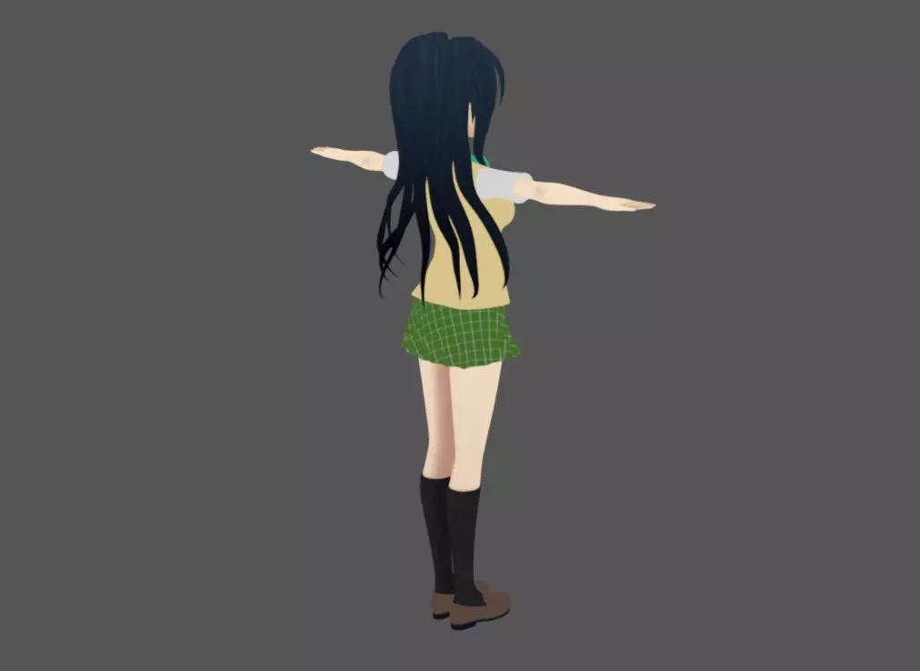 Anime Female 07 - Read Description Low-poly 3D model_8