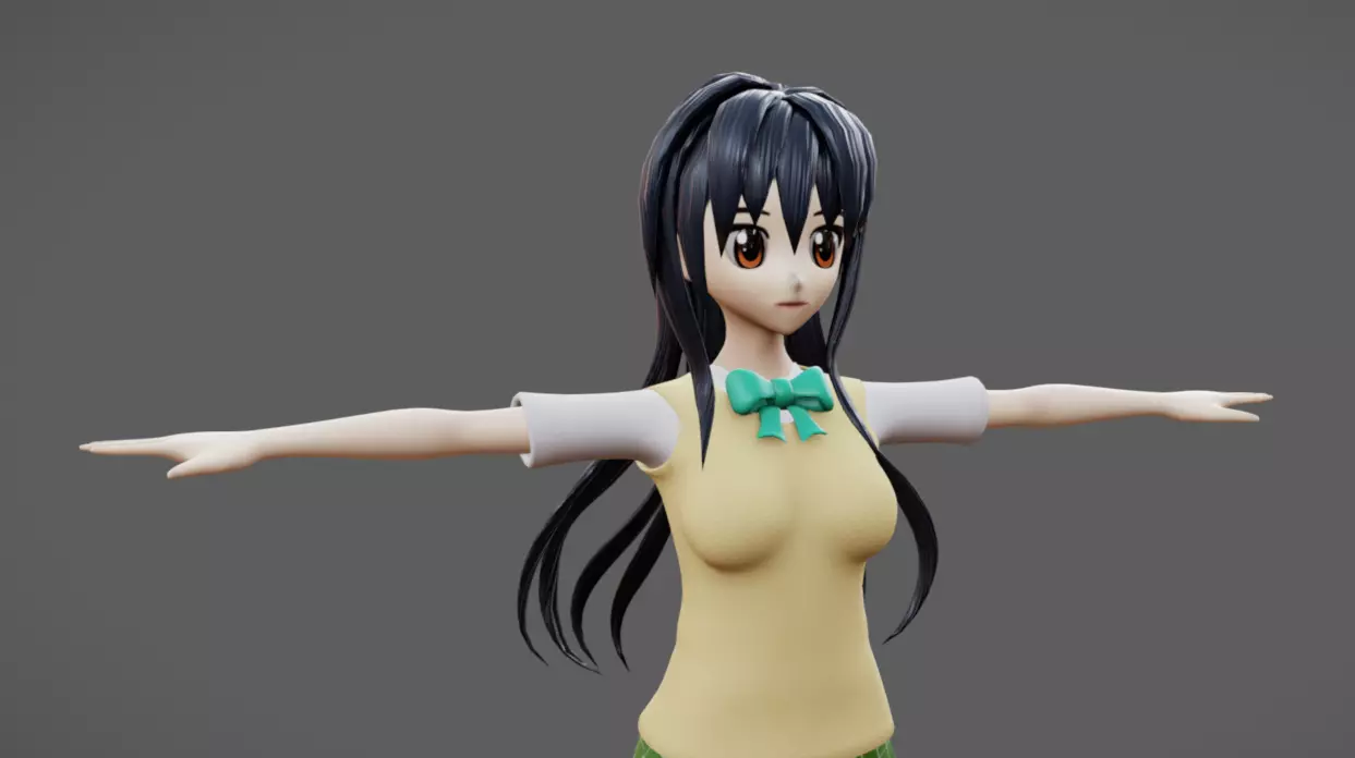 Anime Female 07 - Read Description Low-poly 3D model_6