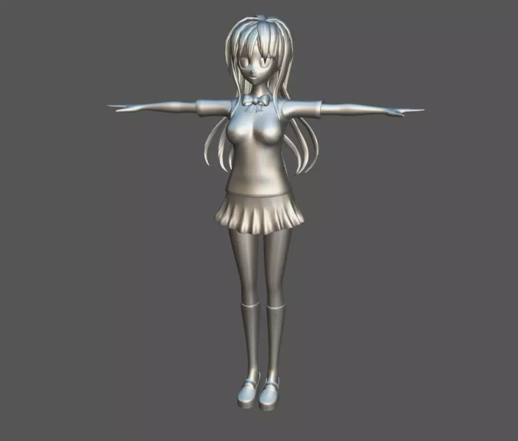 Anime Female 07 - Read Description Low-poly 3D model_11