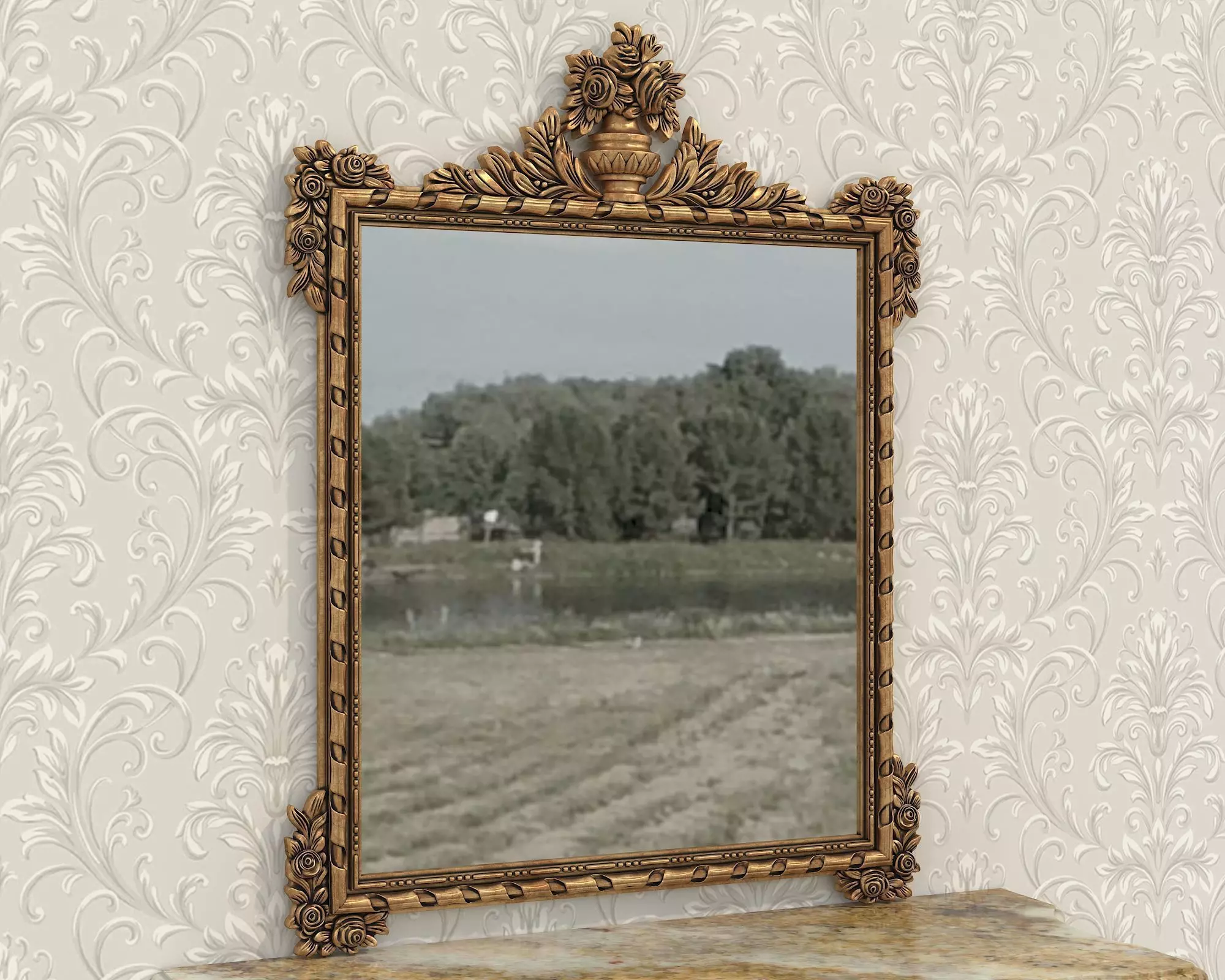 Classic European Style Console Table 7 3D model_3