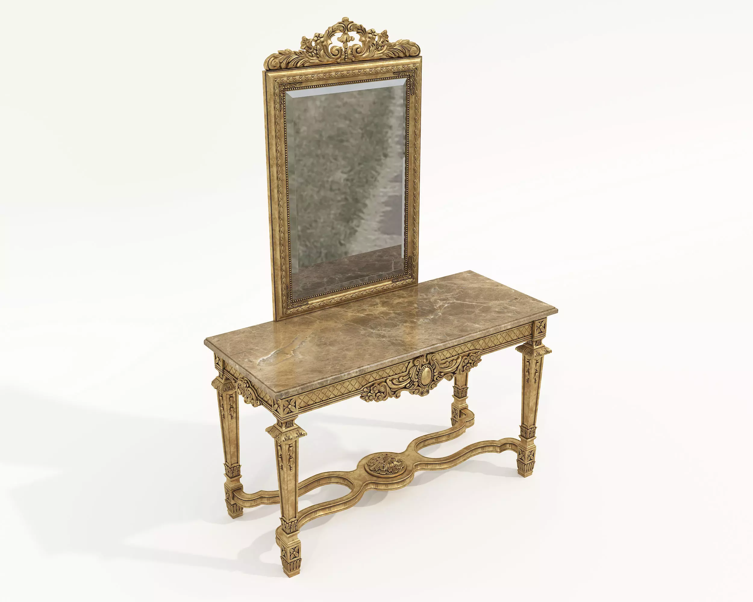 Classic European Style Console Table 8 3D model_1