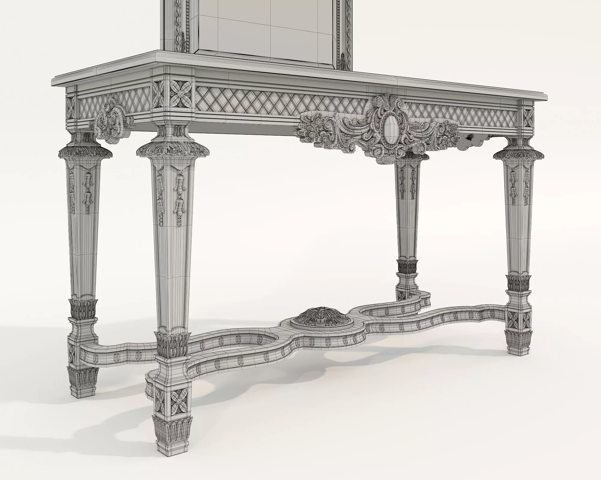 Classic European Style Console Table 8 3D model_9