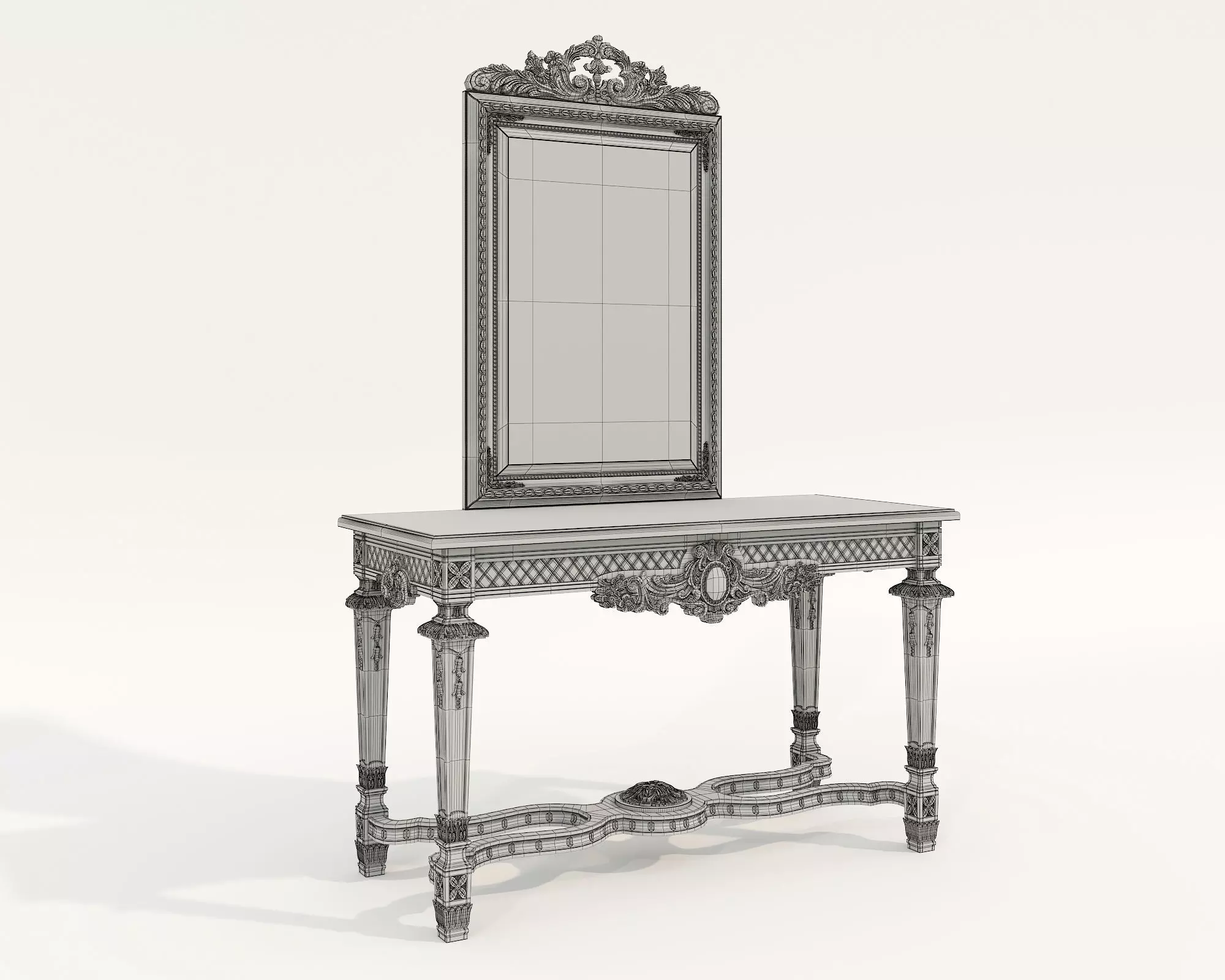 Classic European Style Console Table 8 3D model_8