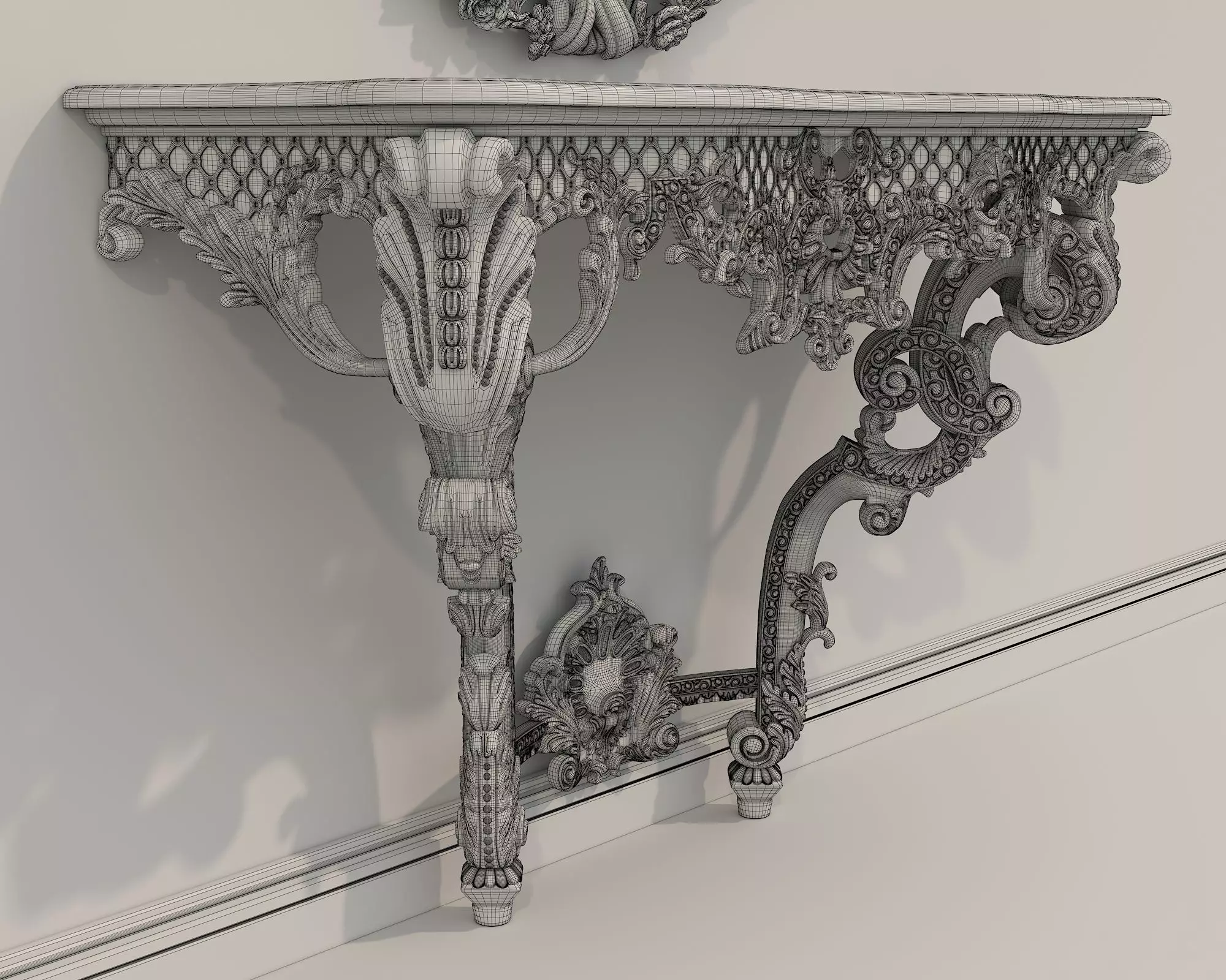 Classic European Style Console Table 10 3D model_10