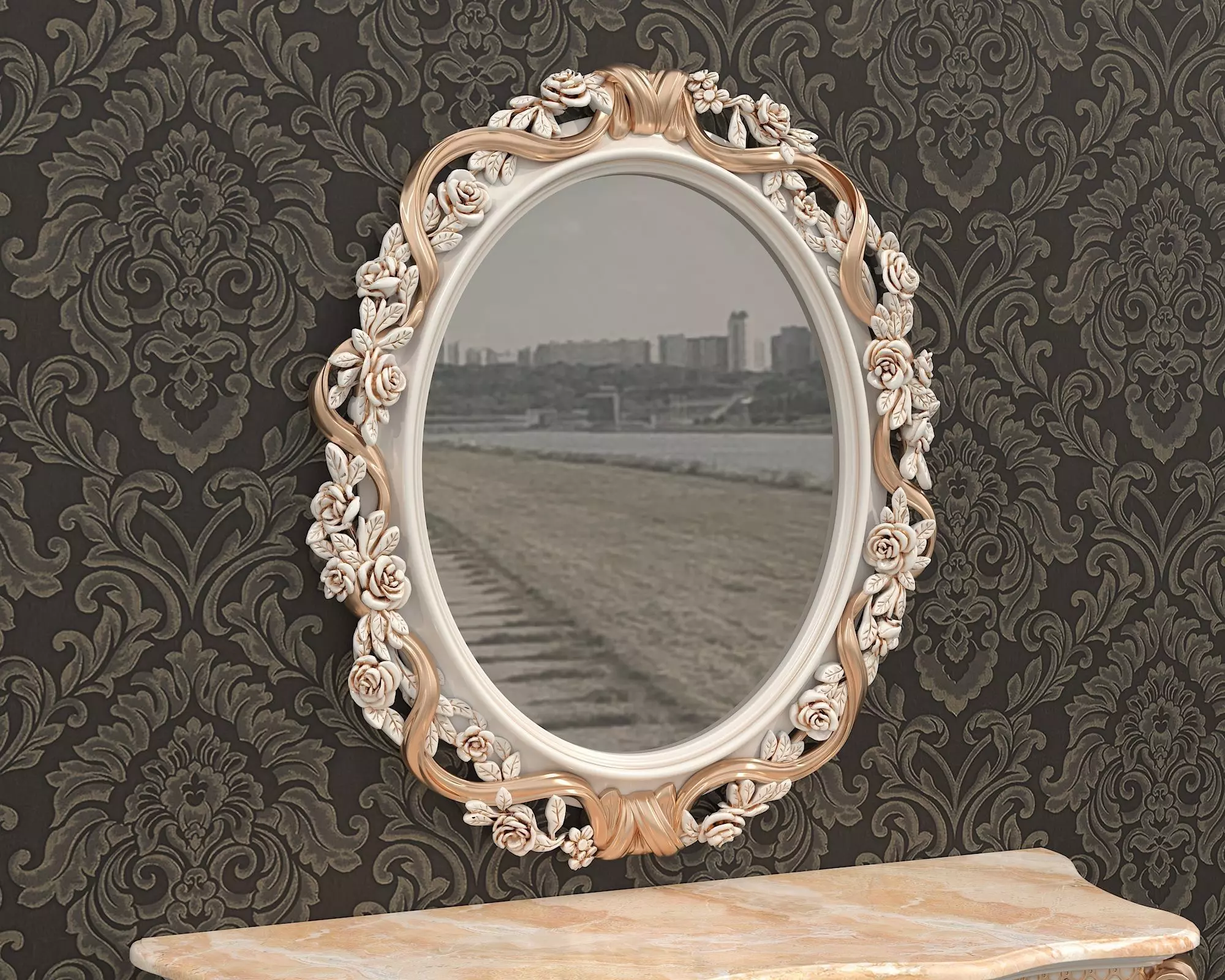 Classic European Style Console Table 10 3D model_7