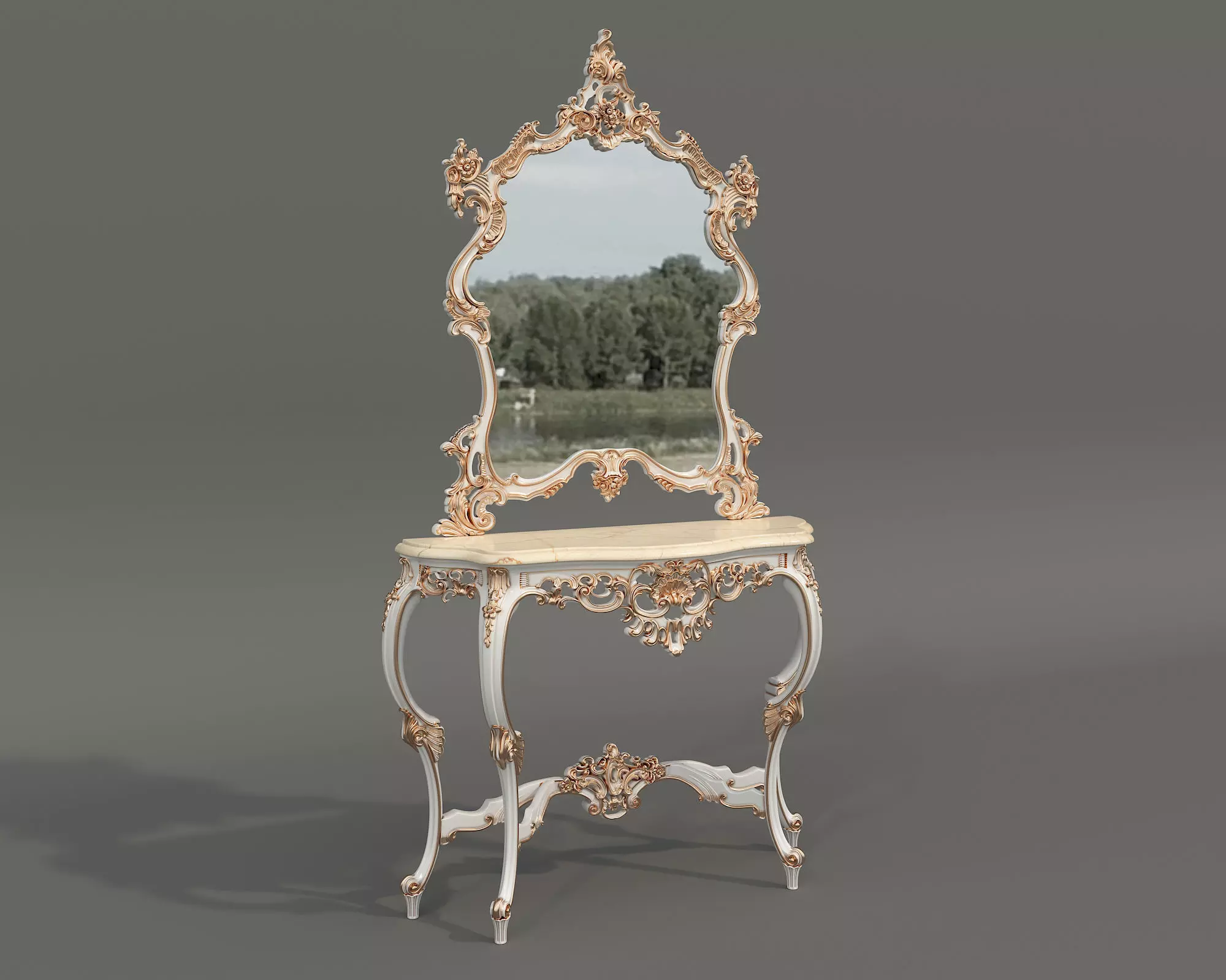 Classic European Style Console Table 12 3D model_0