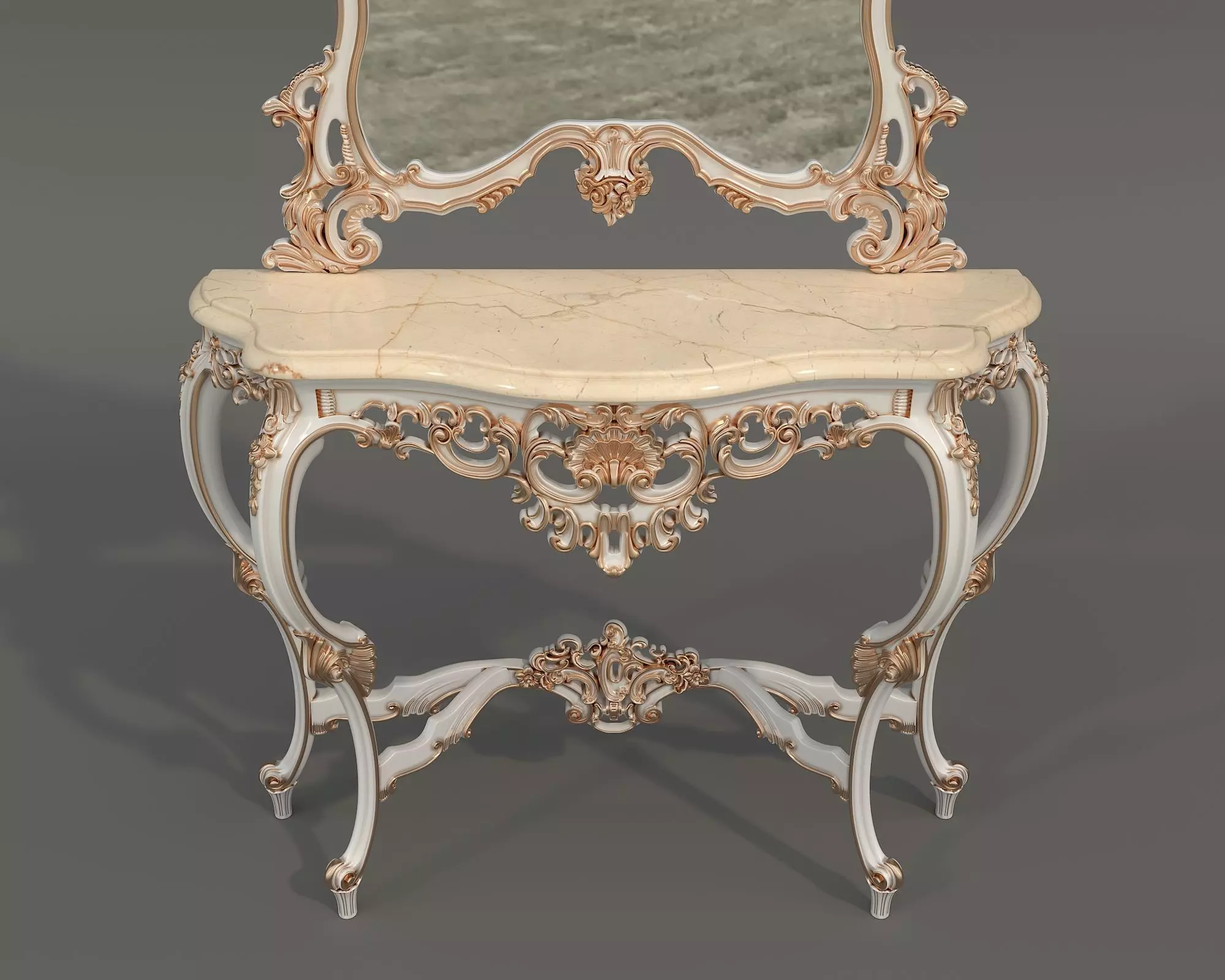 Classic European Style Console Table 12 3D model_2