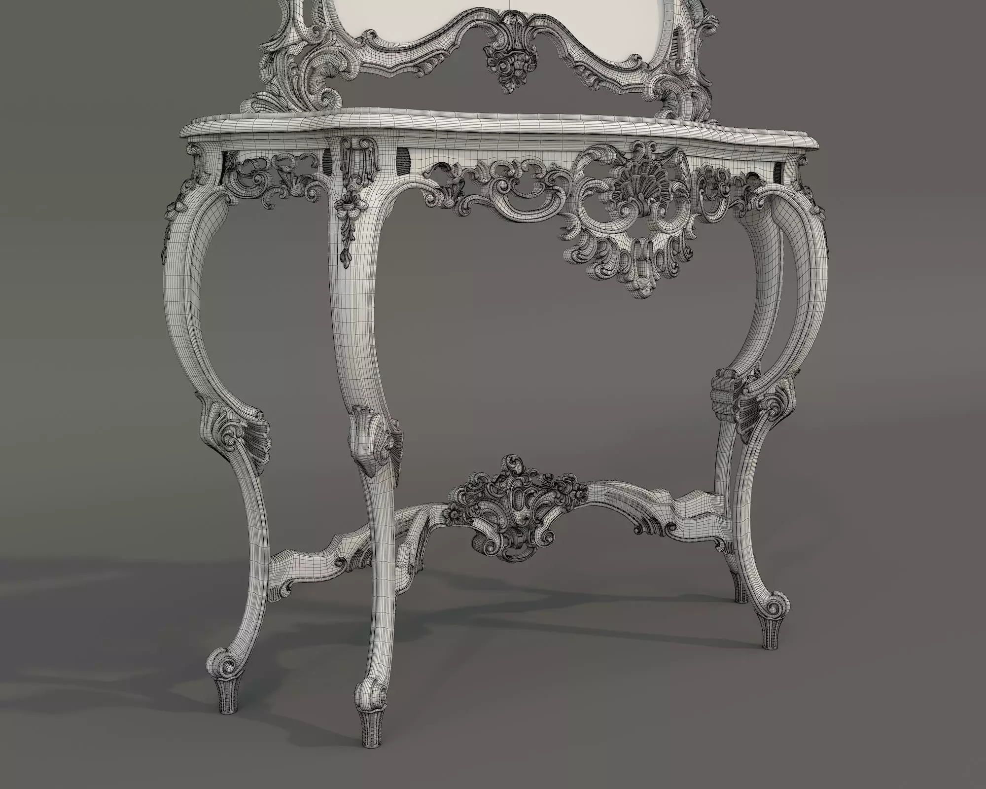 Classic European Style Console Table 12 3D model_10