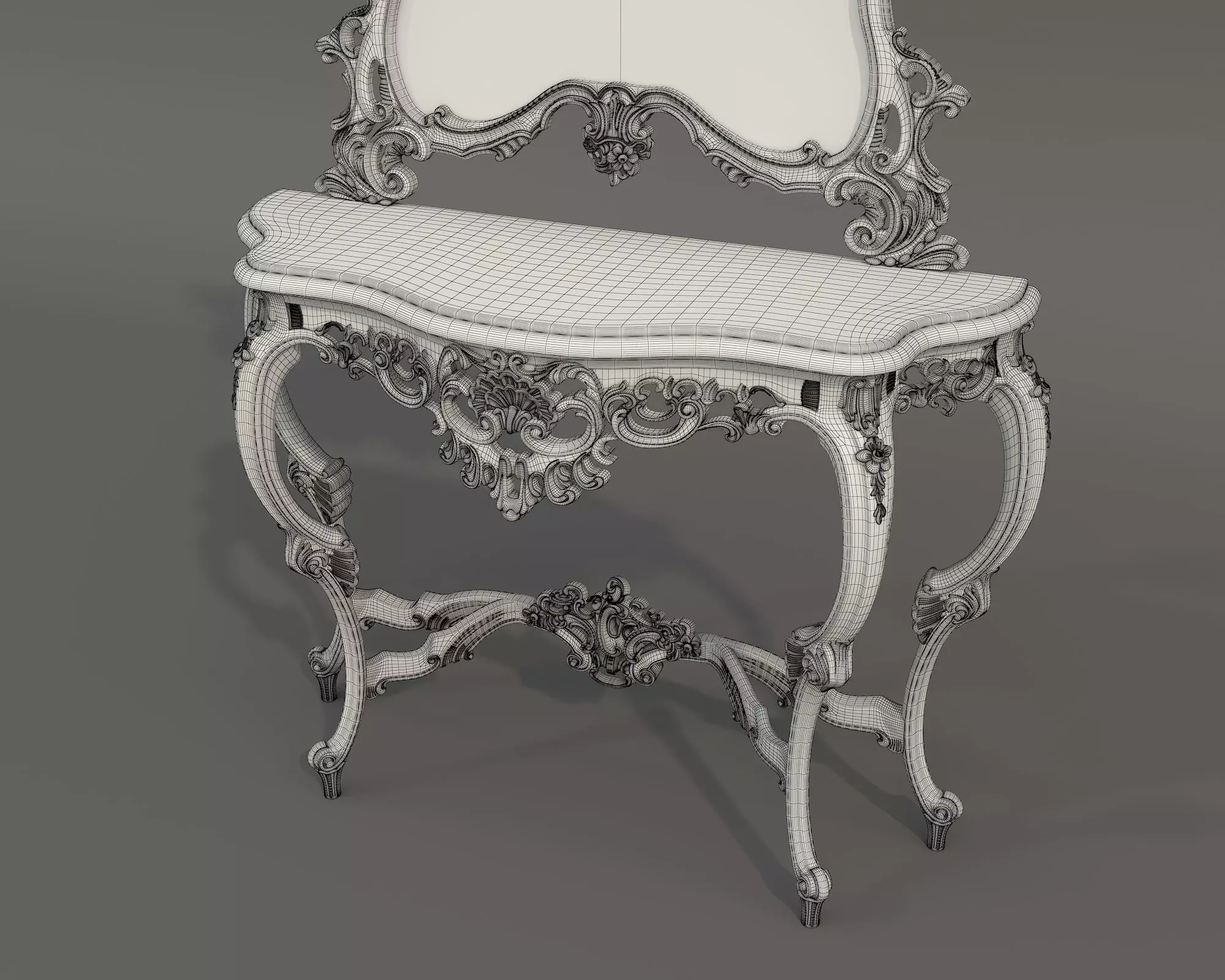 Classic European Style Console Table 12 3D model_9