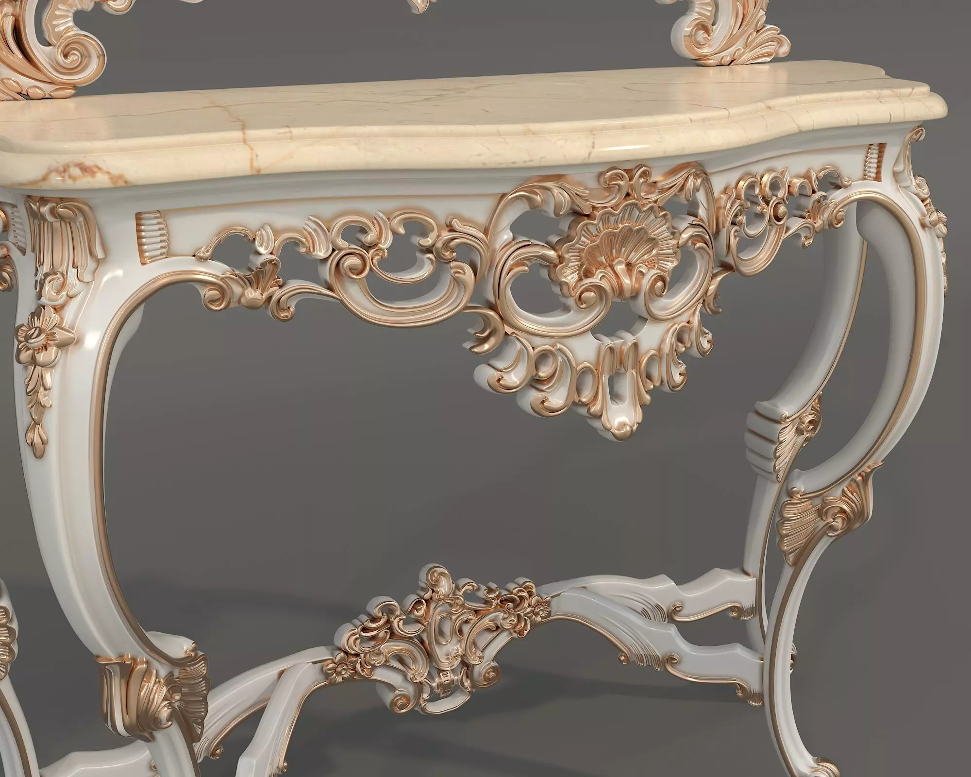 Classic European Style Console Table 12 3D model_8