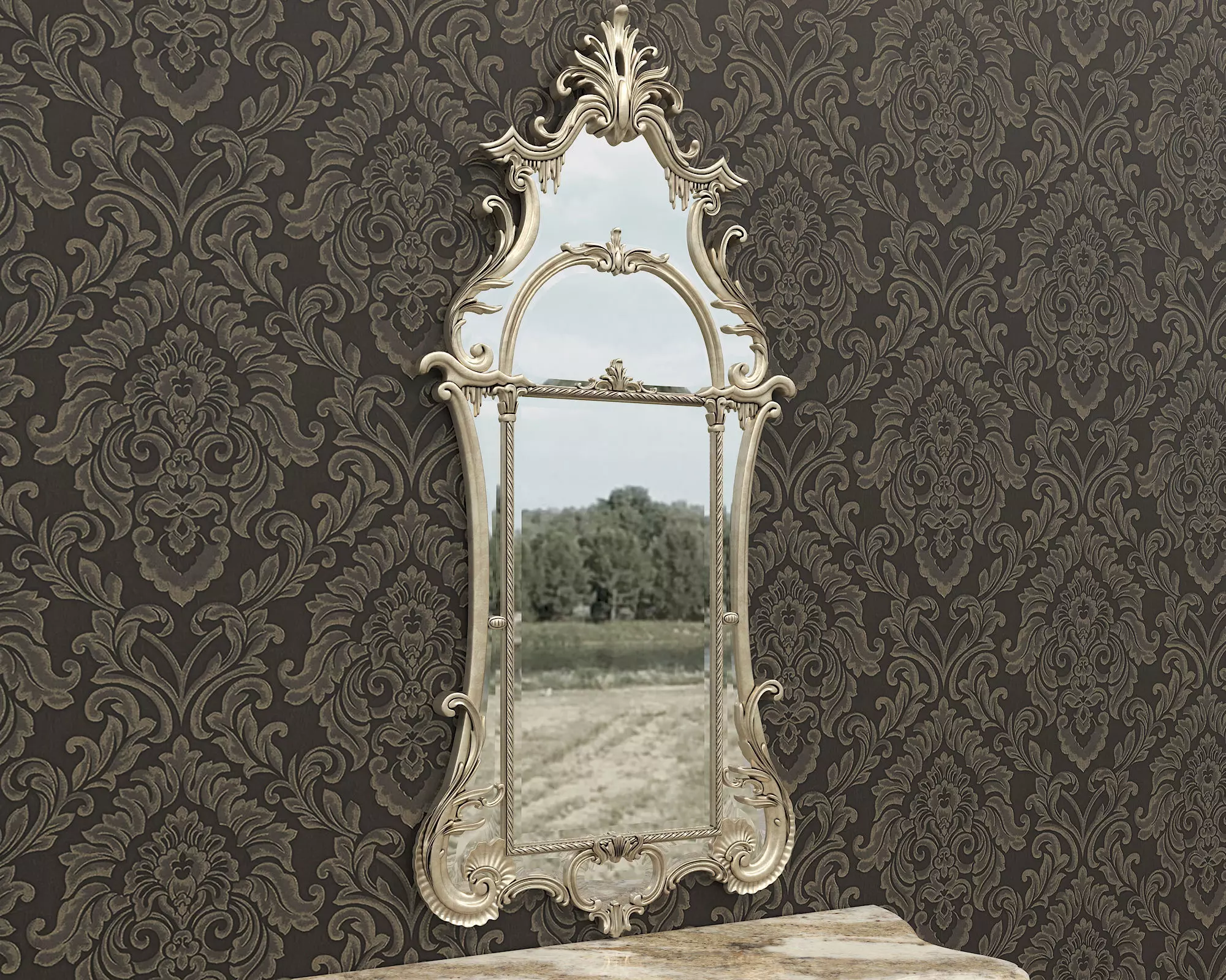 Classic European Style Console Table 17 3D model_4