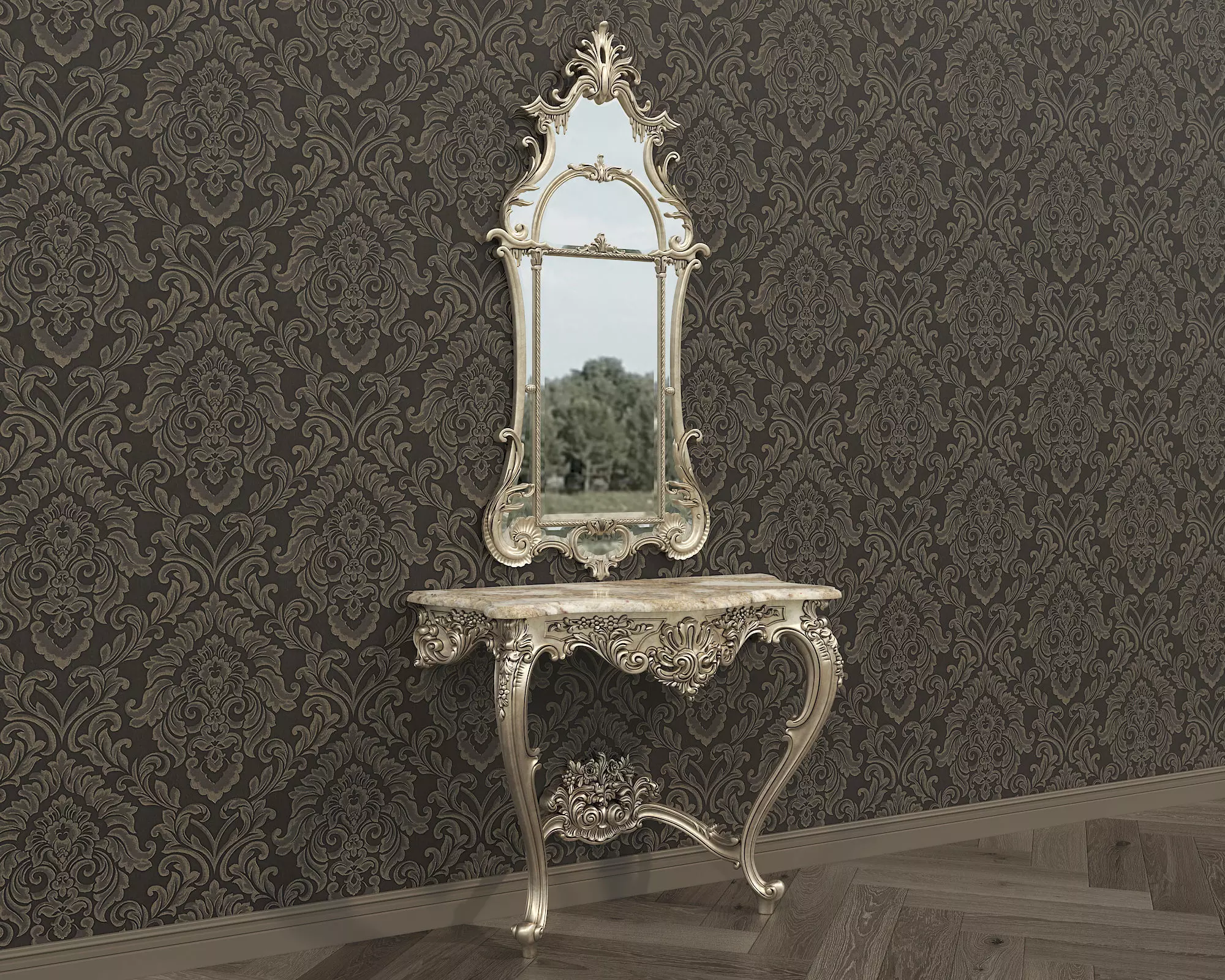 Classic European Style Console Table 17 3D model_0