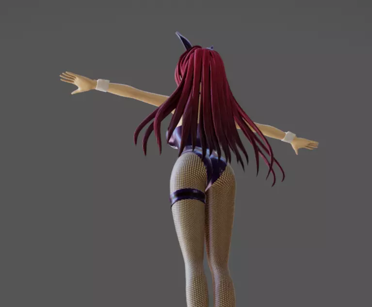Anime Female 09 - Read Description Low-poly 3D model_10