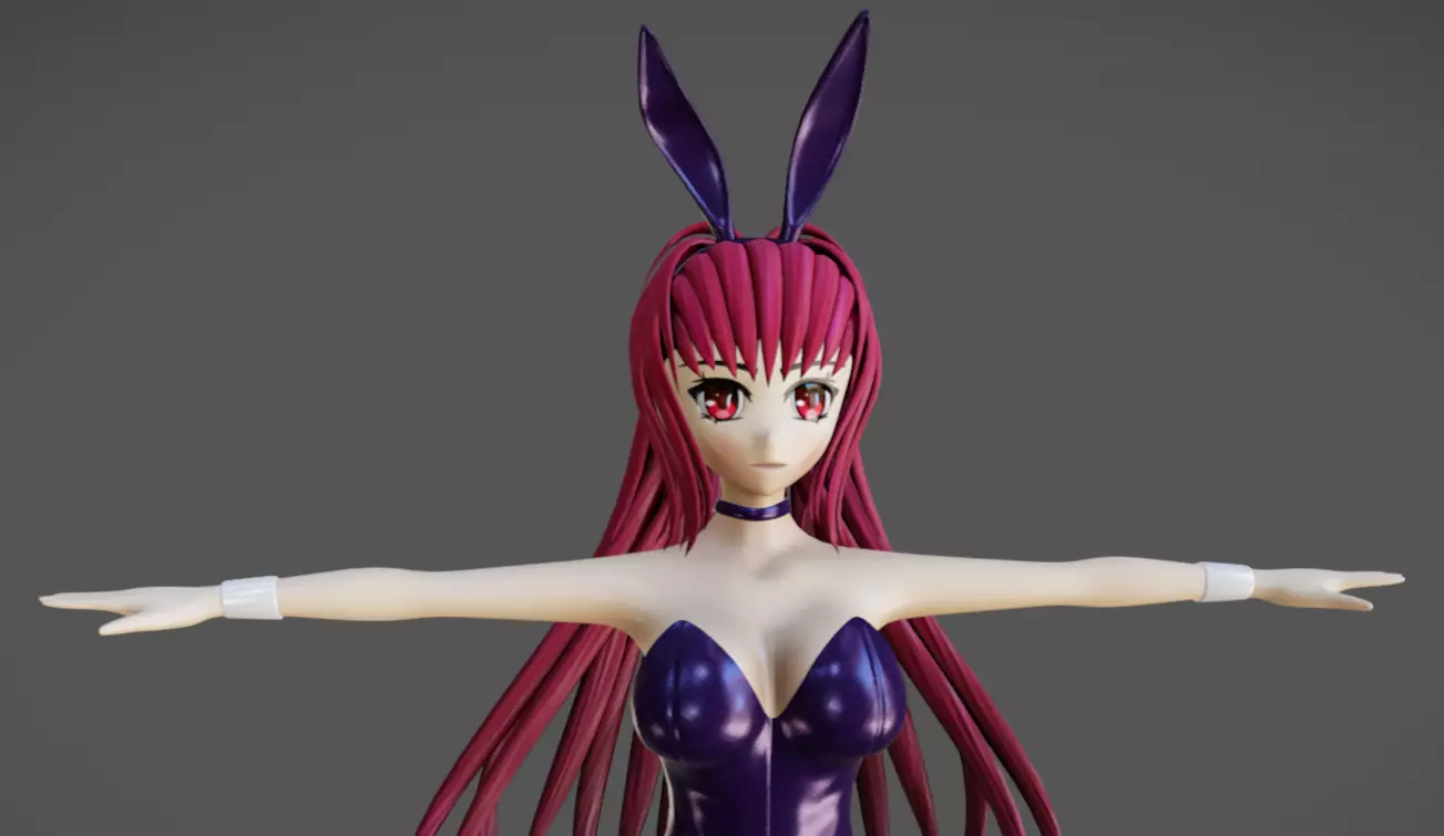 Anime Female 09 - Read Description Low-poly 3D model_12