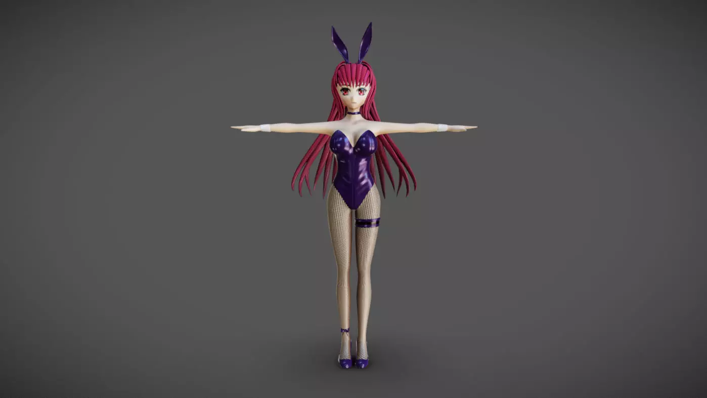 Anime Female 09 - Read Description Low-poly 3D model_0
